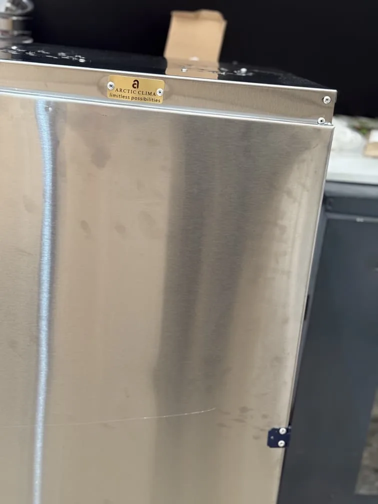 Arctic Clima brand plate detail on a biltong machine